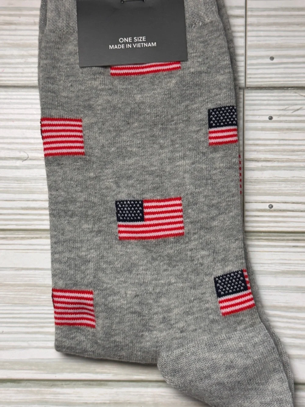 J.Crew Crew Style Gray American Flag Pattern Socks New With Tag